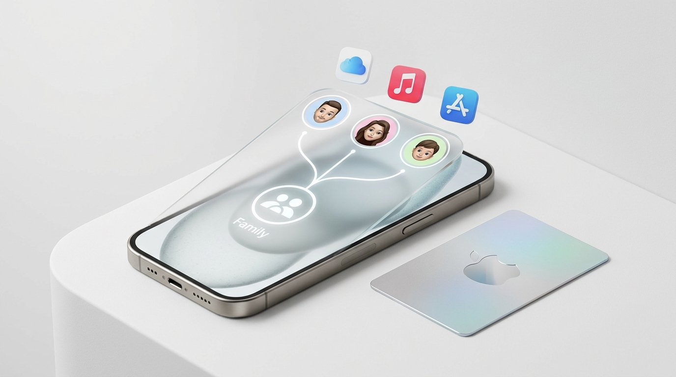 разделить семейный apple id